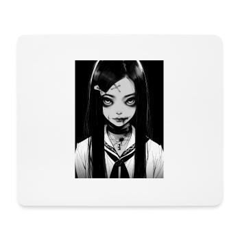 anime, fille, cadeau, horreur - Tapis de souris (format paysage) - blanc - Devant