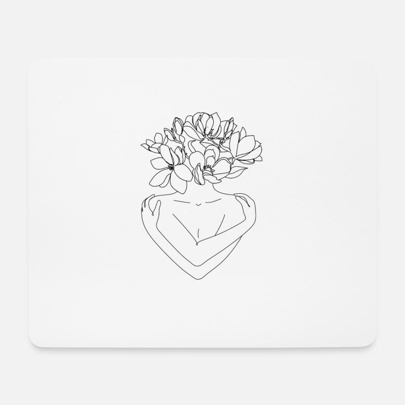 Selbstliebe / V-Day / Nur auf der Rückseite gedruckt - Mousepad (Querformat) - Weiß