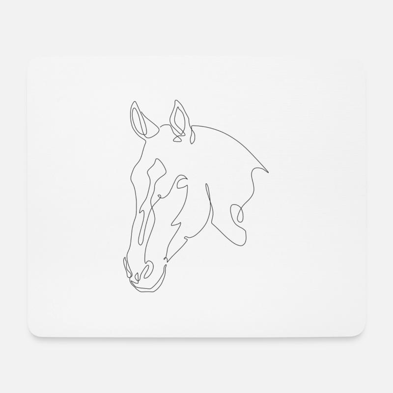 Pferdekopf Flarouge - Mousepad (Querformat) - Weiß