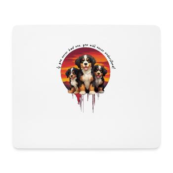 Berner Sennenhund - Mousepad (Querformat) - Weiß - Vorne