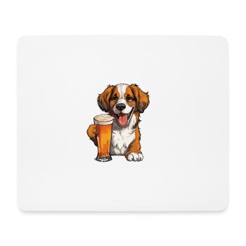Beer Dog Bier Hund - Mousepad (Querformat) - Weiß - Vorne