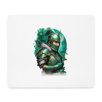 Gepanzerter Ritter, gekleidet in leuchtend grüne - Mousepad (Querformat) - Weiß - Vorne