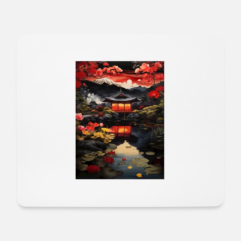 Japanische Kunst Illustration Malerei - Mousepad (Querformat) - Weiß