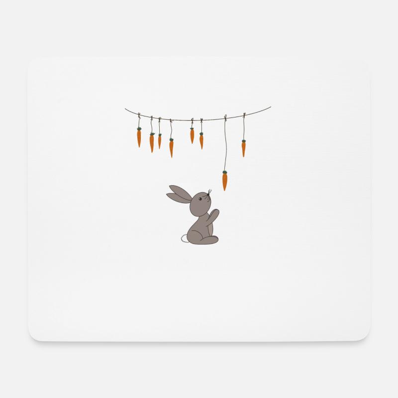 Osterhase - Mousepad (Querformat) - Weiß
