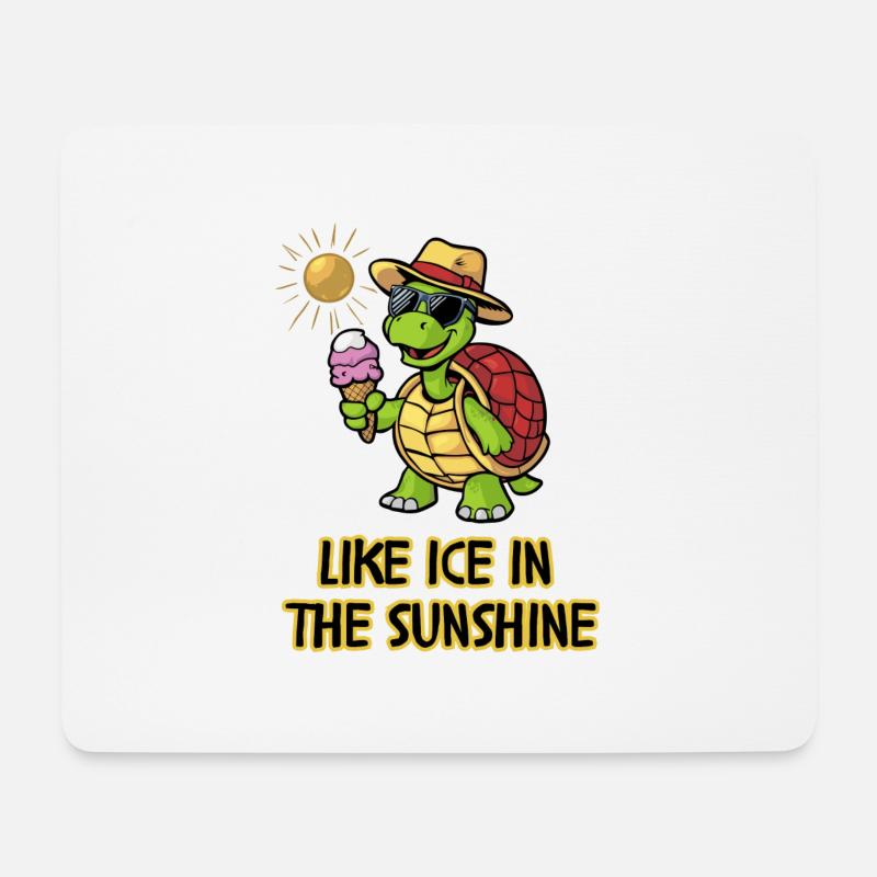 Wie Eis im Sonnenschein Schildkröte - Mousepad (Querformat) - Weiß