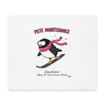 Piste Penguin : le compagnon de dévaleçage des pistes - Tapis de souris (format paysage) - blanc - Devant
