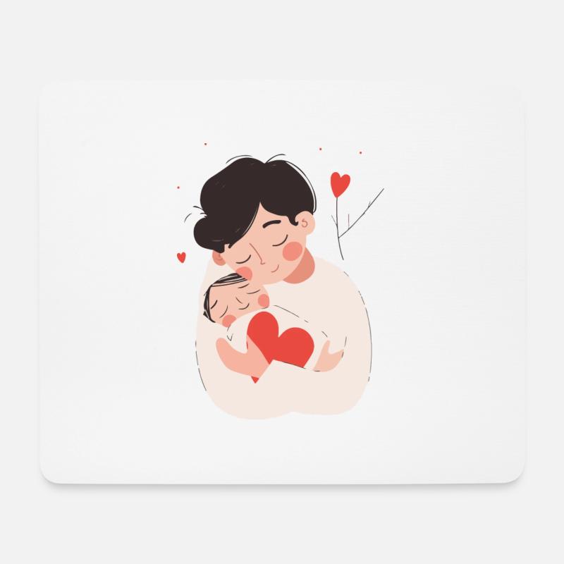 Vaterund Sohn / Tochter Neugeborenes - Mousepad (Querformat) - Weiß