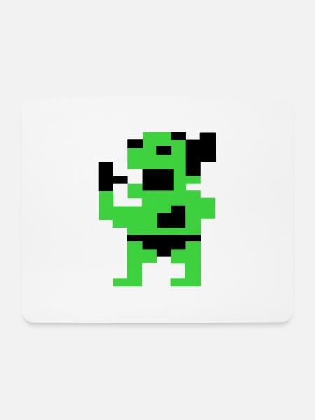 Der dicke Grüne (Pix) - Mousepad (Querformat) - Weiß
