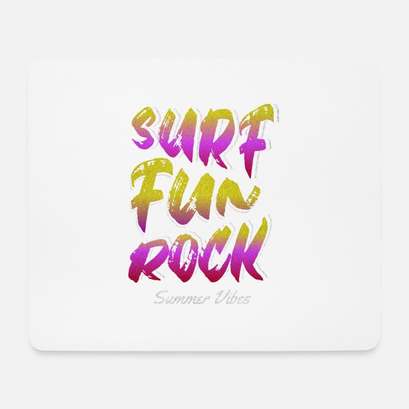 Surf Fun Rock - Mousepad (Querformat) - Weiß