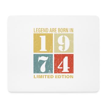 Original Calendar 1974 Vintage Birthday Rec - Mouse Pad (horizontal) - white - Front