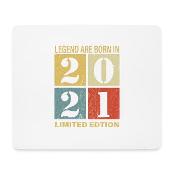 Original Calendrier 2021 Vintage anniversaire rétr - Tapis de souris (format paysage) - blanc - Devant