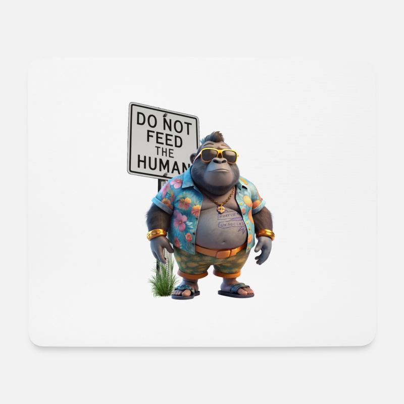 Gorilla Vacation Mischief - Mouse Pad (horizontal) - white