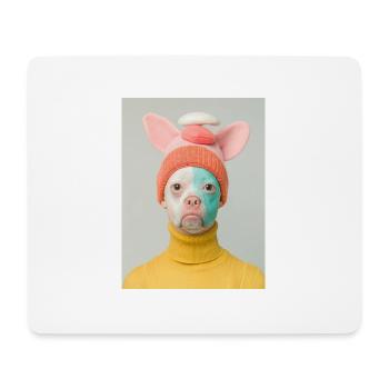 AP Surreal Human Dog Portrait 3 August 2024 - Mousepad (Querformat) - Weiß - Vorne