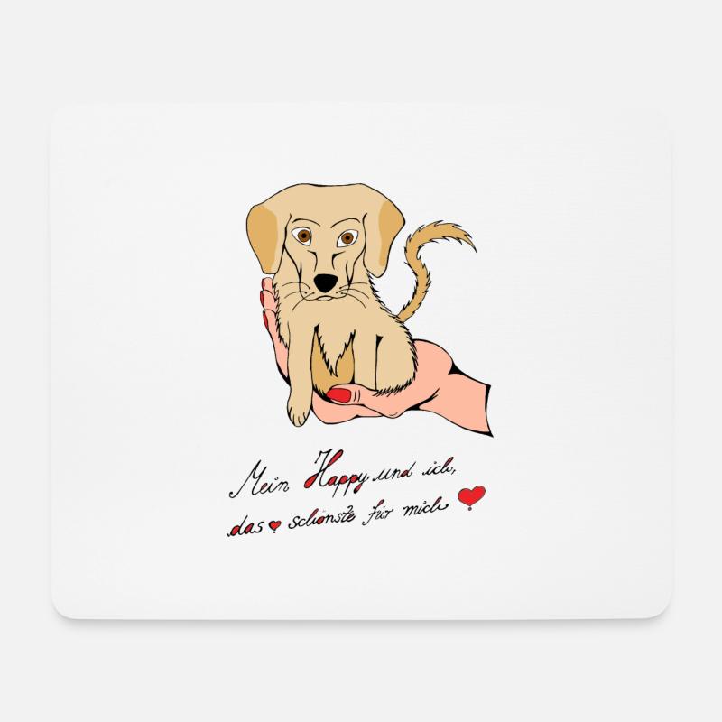 Hundebaby Namens Happy - Mousepad (Querformat) - Weiß