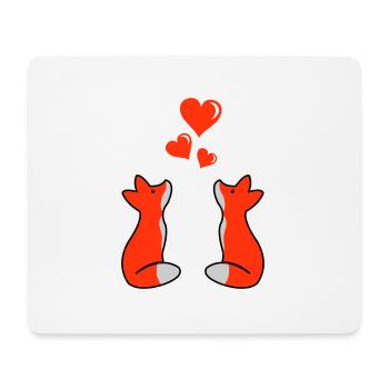 foxes in love 02 - Mousepad (Querformat) - Weiß - Vorne
