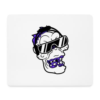 Cool DJ Zombie Undead Horror Halloween Party Head - Mouse Pad (horizontal) - white - Front