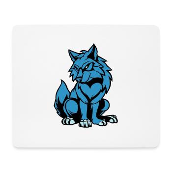 Loup Bande Dessinée Animal - Tapis de souris (format paysage) - blanc - Devant