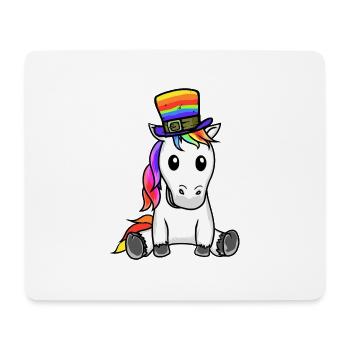 LGBT Arc-en-ciel Licorne Arc-en-ciel Drapeau Gay Pride - Tapis de souris (format paysage) - blanc - Devant