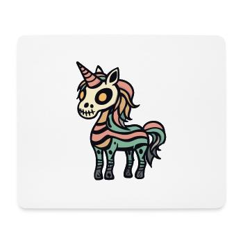 Licorne Halloween Bande dessinée drôle - Tapis de souris (format paysage) - blanc - Devant
