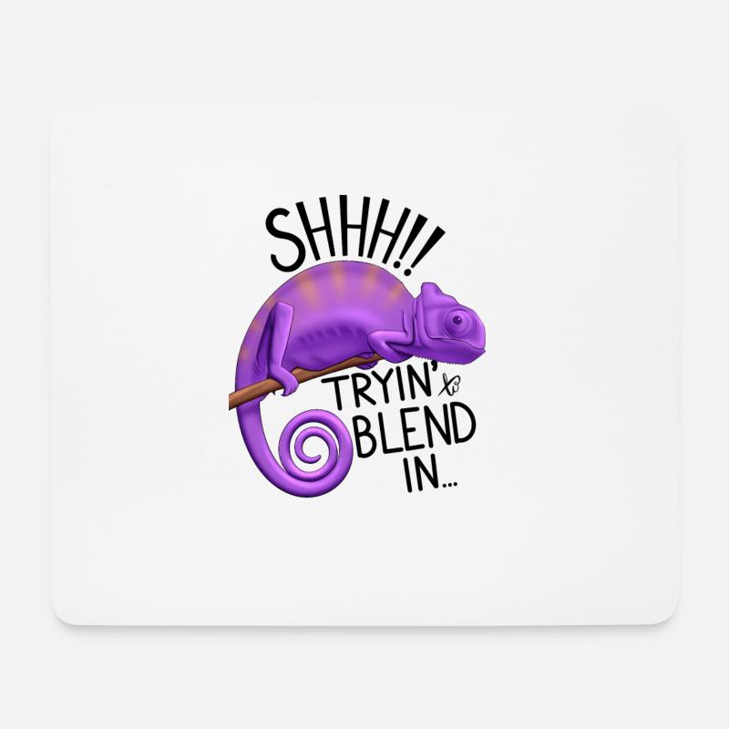 Chamäleon versucht, sich anzupassen - Mousepad (Querformat) - Weiß