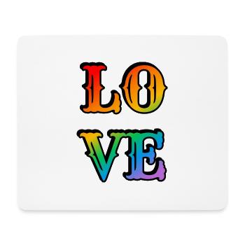 Retro Rainbow Love - Mouse Pad (horizontal) - white - Front