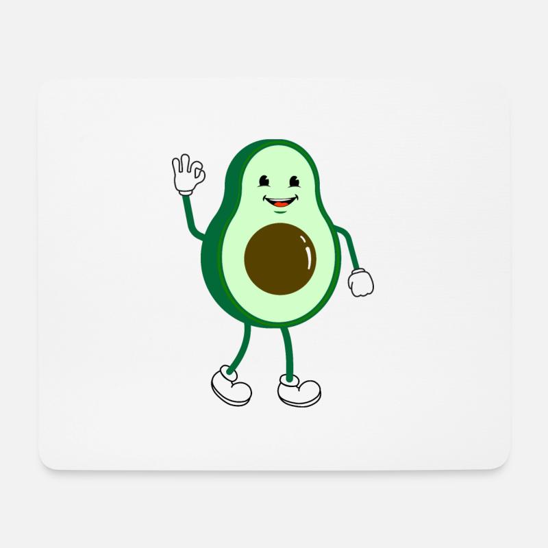 Retro Comic Cartoon Avocado - Mousepad (Querformat) - Weiß