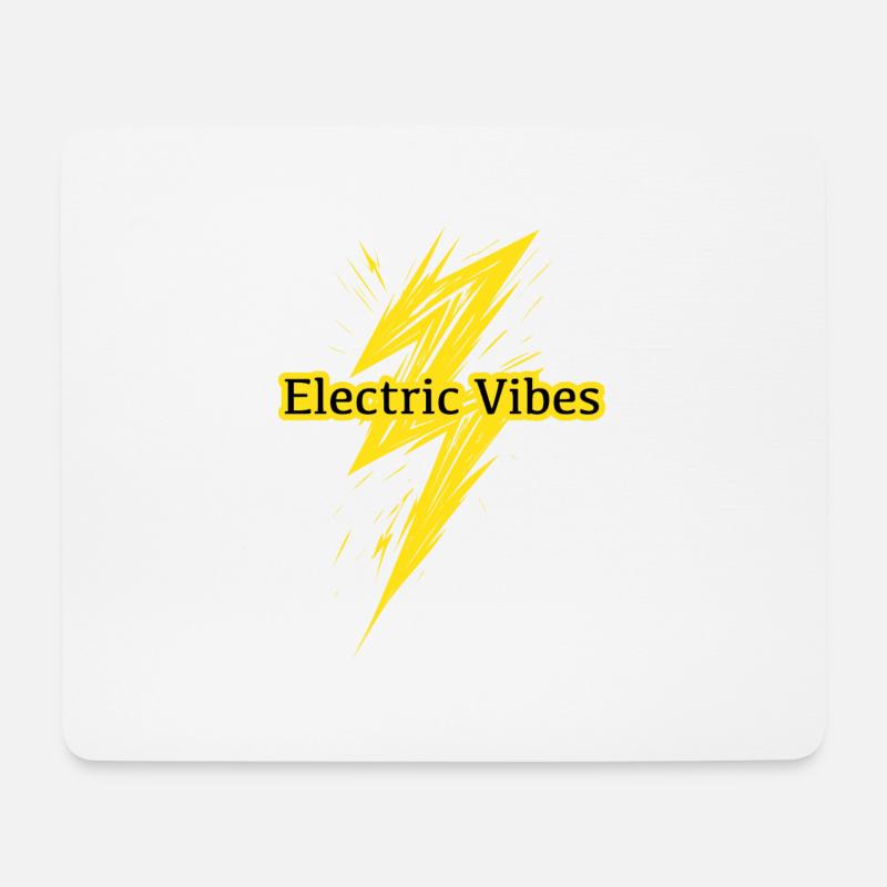Electric Vibes: Element Blitz-Design - Mousepad (Querformat) - Weiß