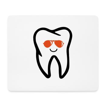 Lunettes de soleil à dents - Tapis de souris (format paysage) - blanc - Devant