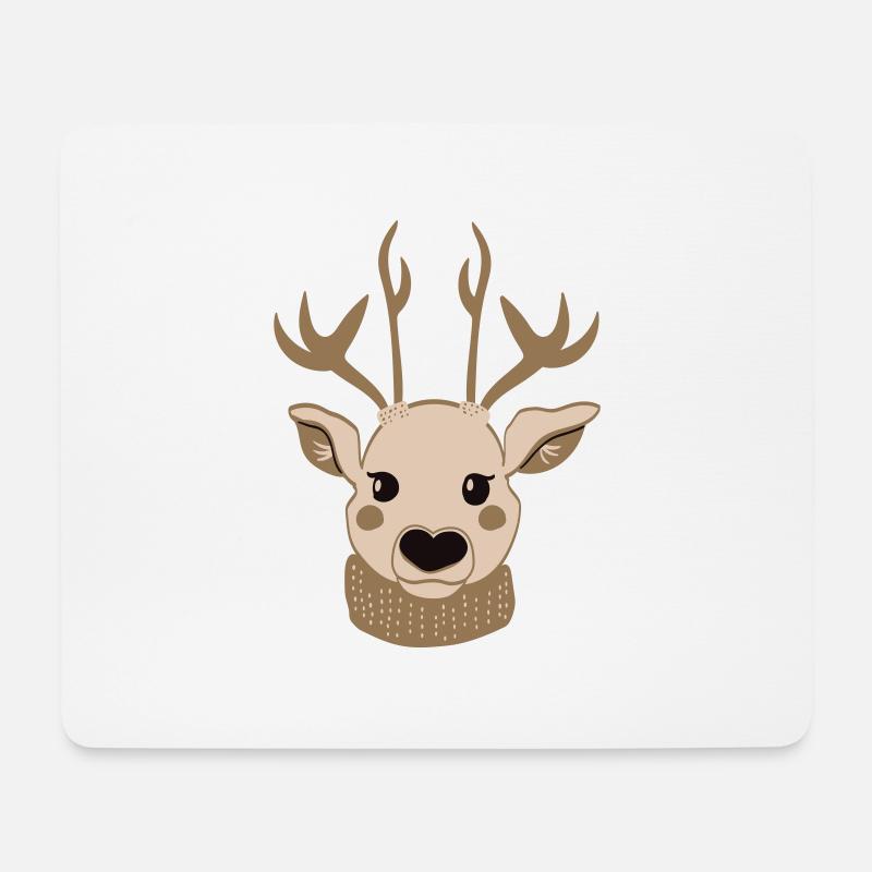 Rentier Weihnachten - Mousepad (Querformat) - Weiß