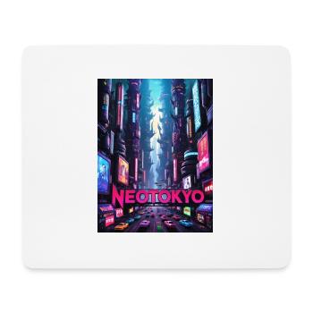 Futuristische Cyberpunk-Stadt - NEOTOKYO - Mousepad (Querformat) - Weiß - Vorne