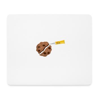 J’peux pas j’ai recollé un biscuit cassé - humour - Tapis de souris (format paysage) - blanc - Devant