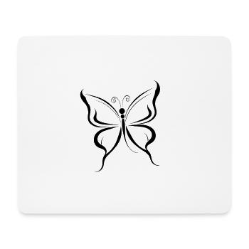Butterfly Minimalist Black Lines Butterfly - Mouse Pad (horizontal) - white - Front