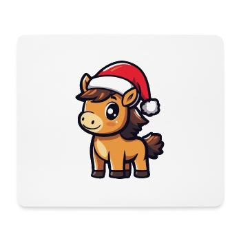 Cheval Noël - Tapis de souris (format paysage) - blanc - Devant