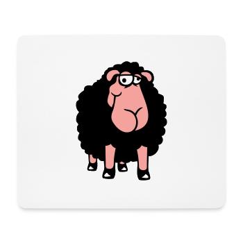 Schaf Guckt Doof Süß Niedlich Komisch Albern Cool - Mousepad (Querformat) - Weiß - Vorne