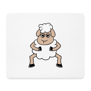 Schaf Müde Gelangweilter Blick Schäfchen Steht Süß - Mousepad (Querformat) - Weiß - Vorne