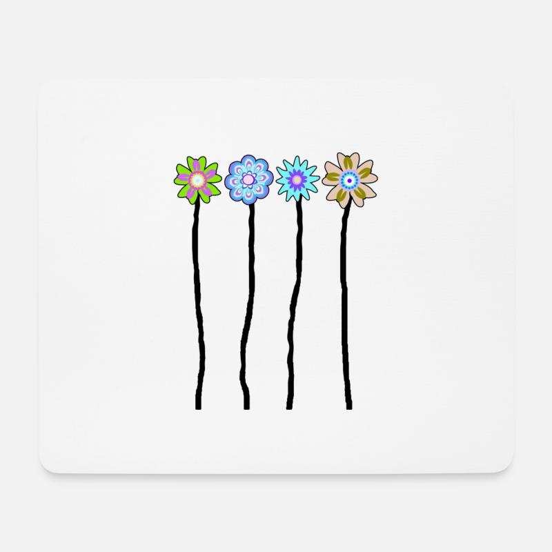 69 Flower Power 70s T Shirts Limited Edition - Mousepad (Querformat) - Weiß