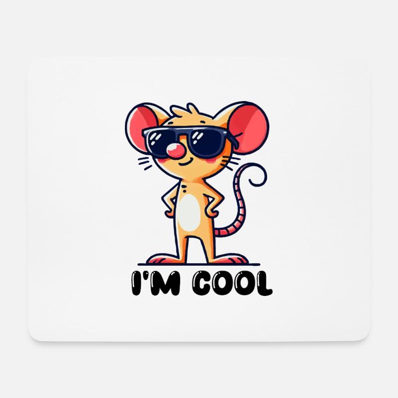 maus cool - Mousepad (Querformat) - Weiß