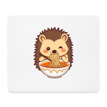 Ein süßer Igel mag Nudelsuppe - Mousepad (Querformat) - Weiß - Vorne