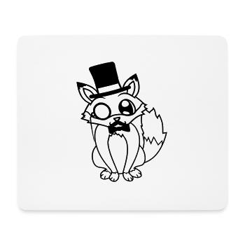 Fox Red Fox Sir Mr. Top Hat Monocle Glasses - Mouse Pad (horizontal) - white - Front