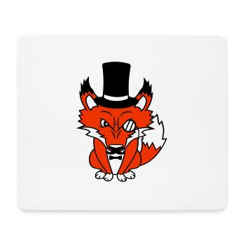 Fox Red Fox Sir Mr. Top Hat Monocle Glasses - Mouse Pad (horizontal) - white - Front