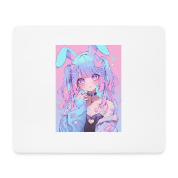 Hase Bunny Girl Anime Manga Pastel Goth Geschenk - Mousepad (Querformat) - Weiß - Vorne