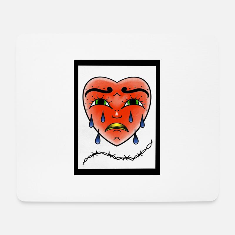 Crying Heart - Mousepad (Querformat) - Weiß
