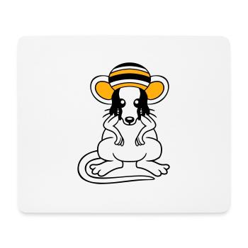 Mouse Raggae Jamaica Hat Rasta Lure Chill Hat - Mouse Pad (horizontal) - white - Front