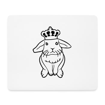 Couronne de lapin royal Roi Reine Prince Princesse - Tapis de souris (format paysage) - blanc - Devant