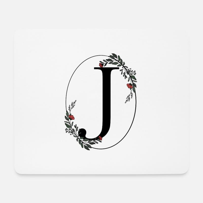 Buchstabe J - Mousepad (Querformat) - Weiß