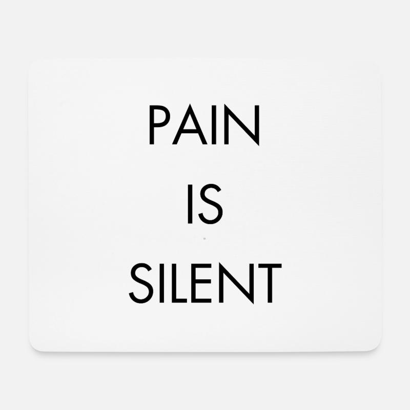 PAIN IS SILENT Futura - Mousepad (Querformat) - Weiß