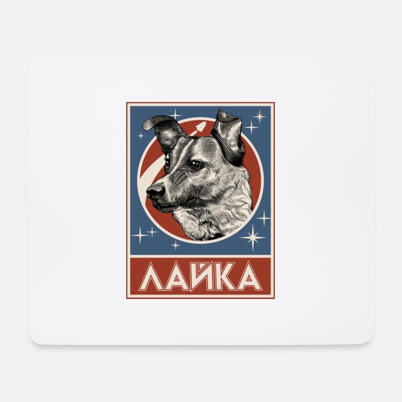 Sowjetischer Weltraumhund Laika - Mousepad (Querformat) - Weiß