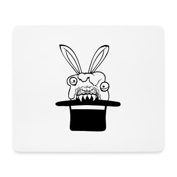Lapin Monstre Sorcier Chapeau haut de forme Mal Horreur Fun - Tapis de souris (format paysage) - blanc - Devant