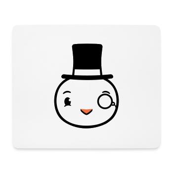 Sir Vogel Zylinder Hut Monokel Brille reicher Herr - Mousepad (Querformat) - Weiß - Vorne