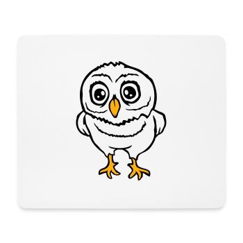 hibou oiseau aigle hibou hibou nuit oiseau effraie des granges chouette bande dessinée - Tapis de souris (format paysage) - blanc - Devant